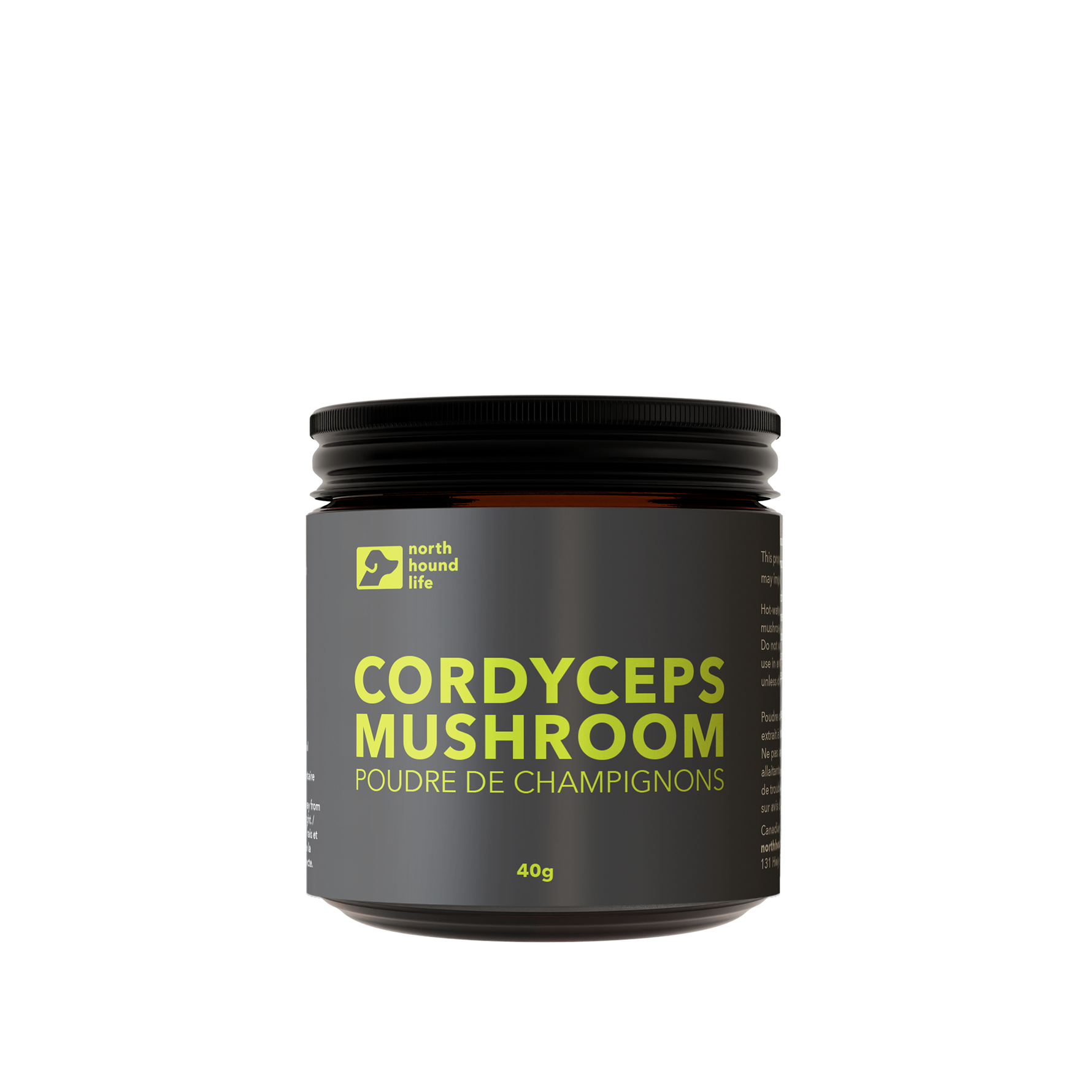 A bottle of North Hound Life Cordyceps Mushroom supplement for dogs, 50 ml.