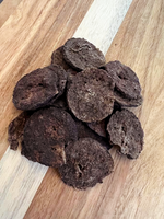 Bark N Big Bison Chips dog treats made with bison pumpkin and blueberry