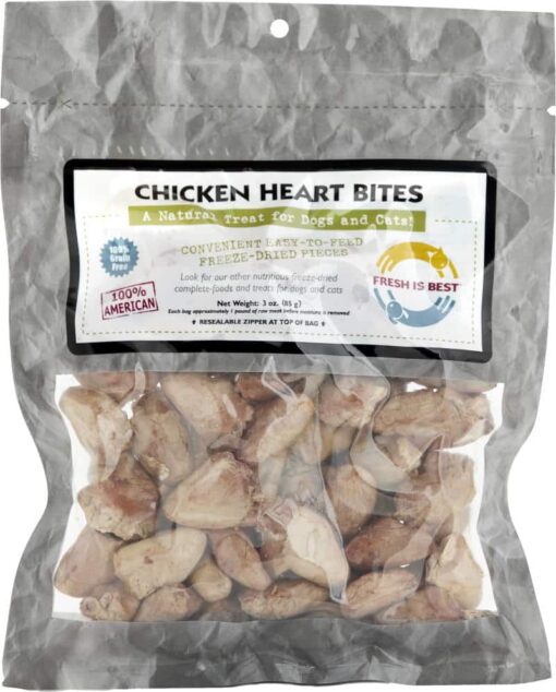 Freeze Dried Chicken Heart Bites – Single-Ingredient, High Protein Treats, USA Made