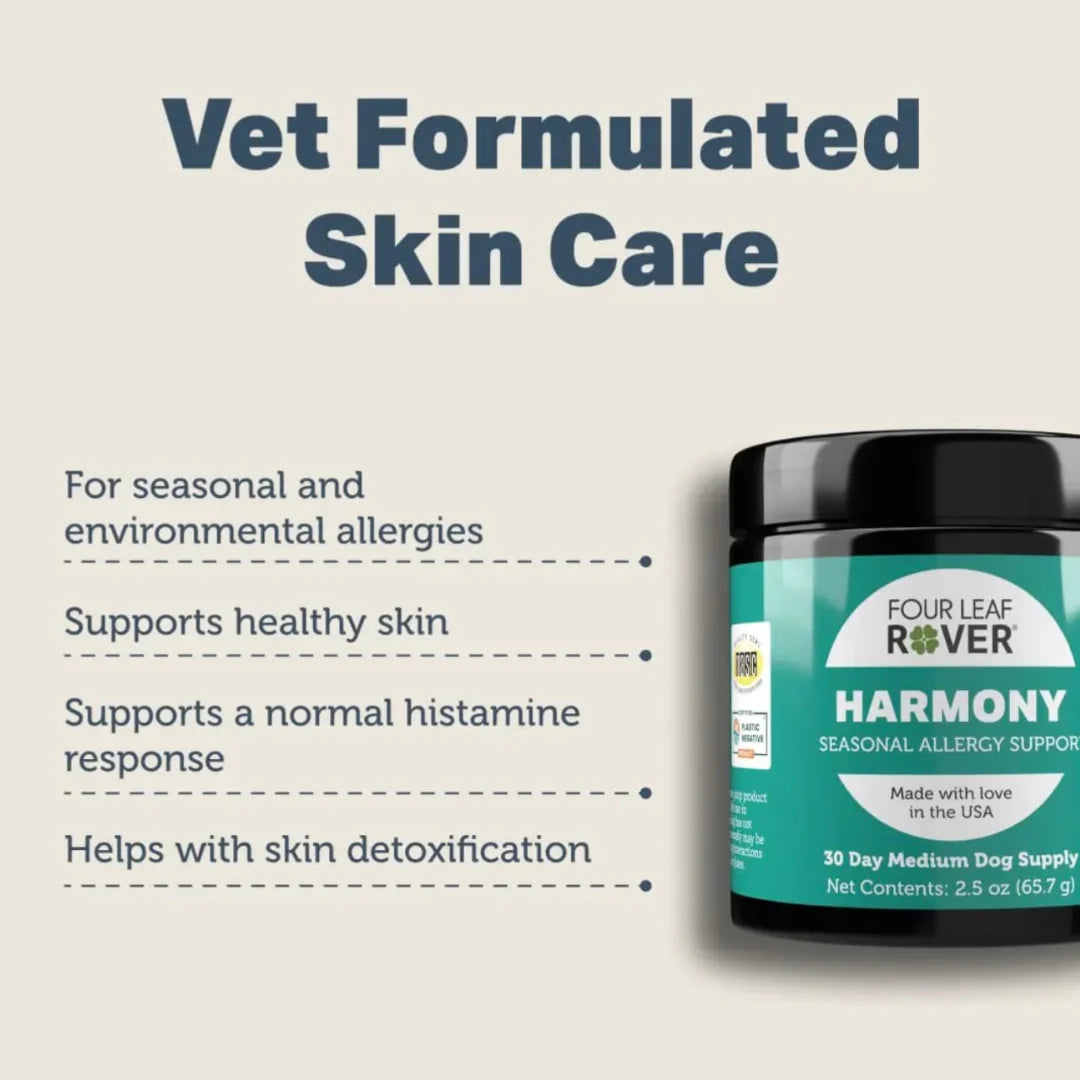 Harmony Supplement – Natural Allergy & Immune Support Supplement for Dogs with Seasonal Itching