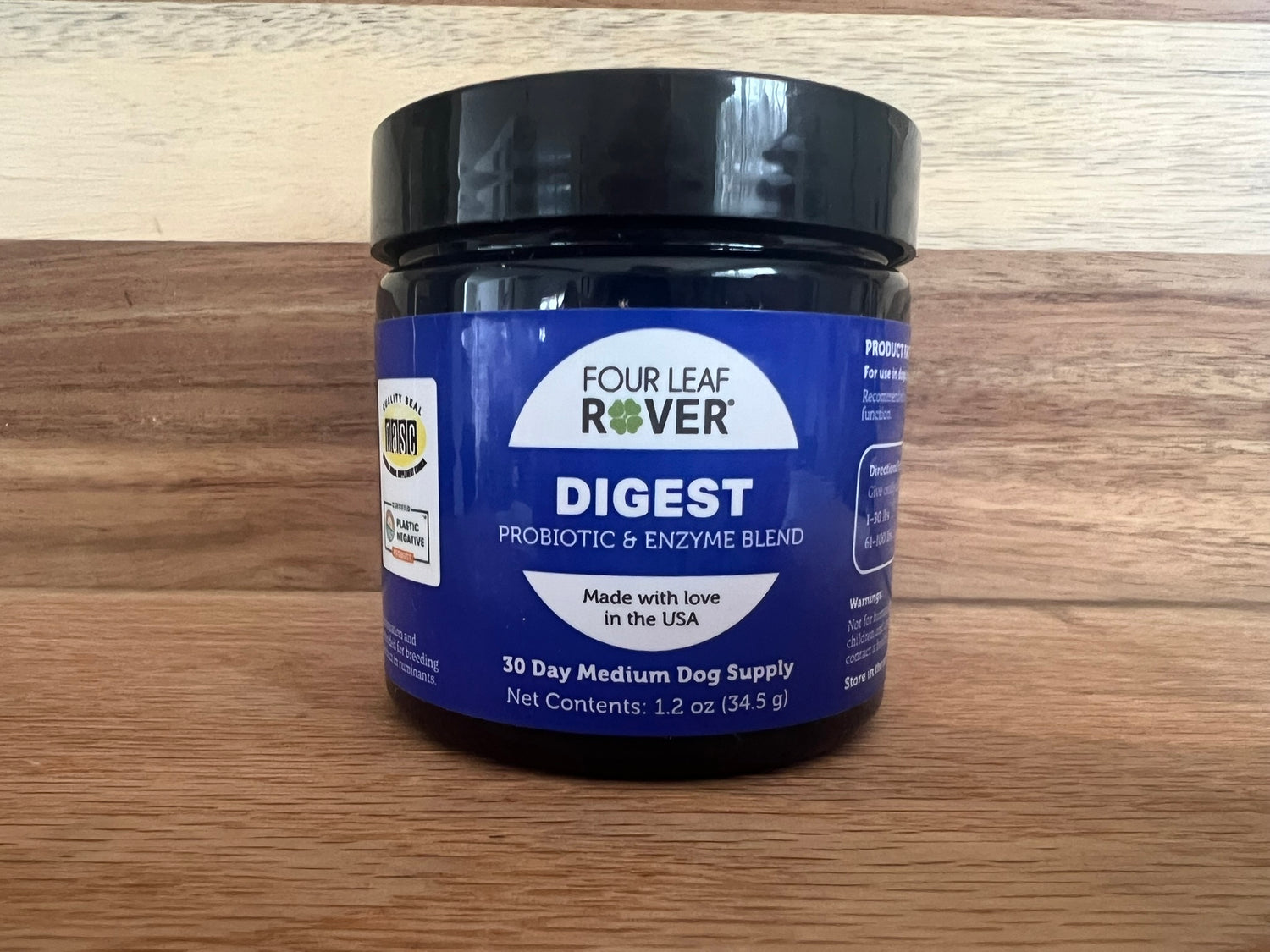 Four Leaf Rover Digest supplement for dogs – digestive enzymes and probiotics blend