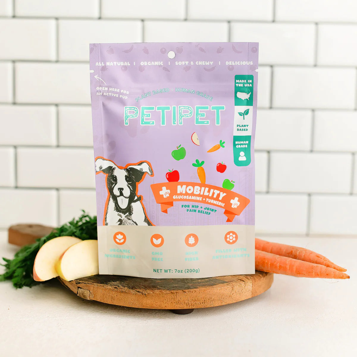 PETIPET Mobility Treats – Natural Hip & Joint Support Soft Chews for Dogs with Glucosamine & Turmeric