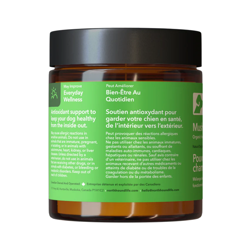 North Hound Life Mushroom Power (new name for Mushroom Superblend) – Multi-Mushroom Immune Support Supplement for Dogs