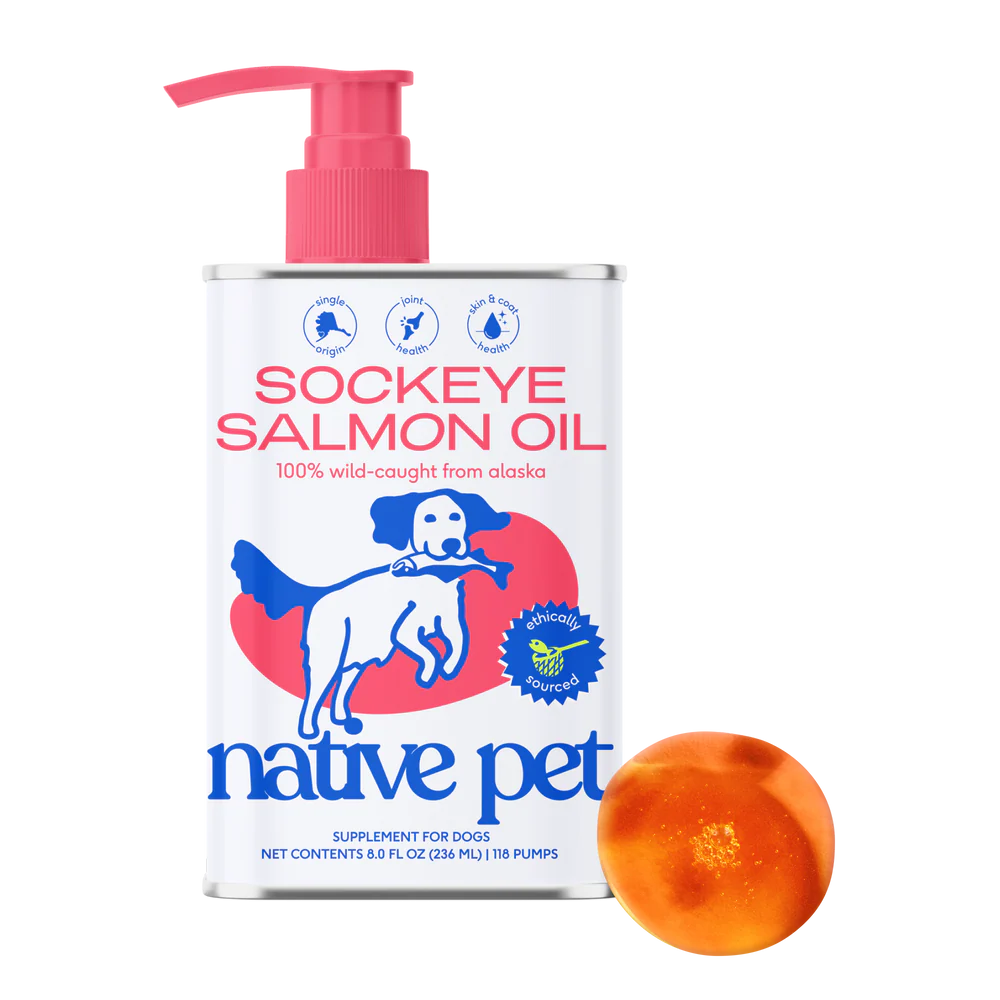 Native Pet salmon oil for dogs omega-3 supplement for skin, coat, and joint support