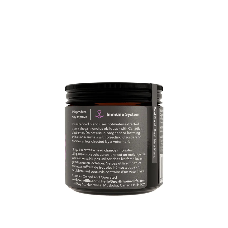 North Hound Life Chaga & Blueberry – Natural Immune & Antioxidant Support for Dogs, Canadian Sourced