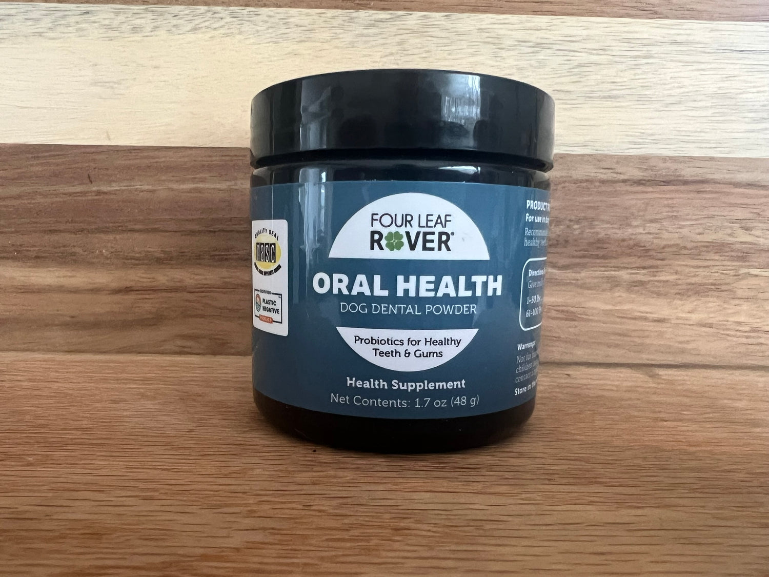 Four Leaf Rover Oral Health – Natural Dental Powder for Dogs | Probiotics, Kelp & Herbal Support