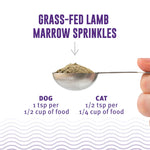 Icelandic Plus Viking Boost Lamb Marrow Sprinkles used as a daily topper on raw and kibble diets