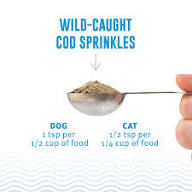 Icelandic+ Cod Skin Sprinkles used as a daily food topper for dogs and cats