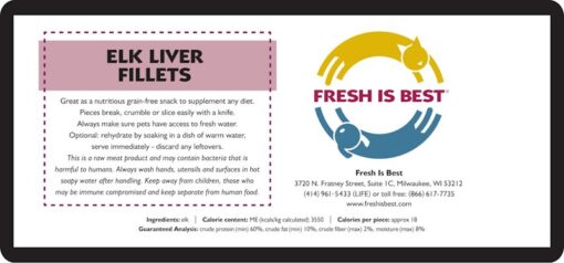 All-natural freeze-dried elk liver for dogs, grain-free single-ingredient treat