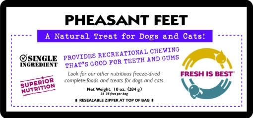 Pheasant foot dog chews in resealable bag – freeze-dried, USA sourced