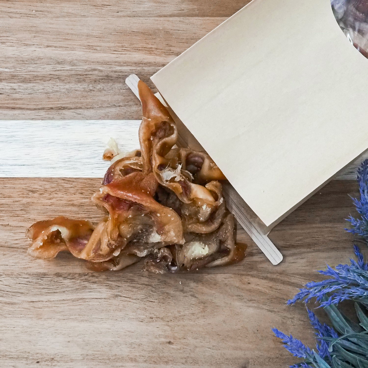 USA-sourced pig ear strips dog treats, natural single-ingredient chew for dogs.