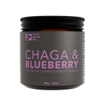 A container of North Hound Life Chaga & Blueberry superfood for dogs, with a label indicating 30g or 0.7 oz weight.