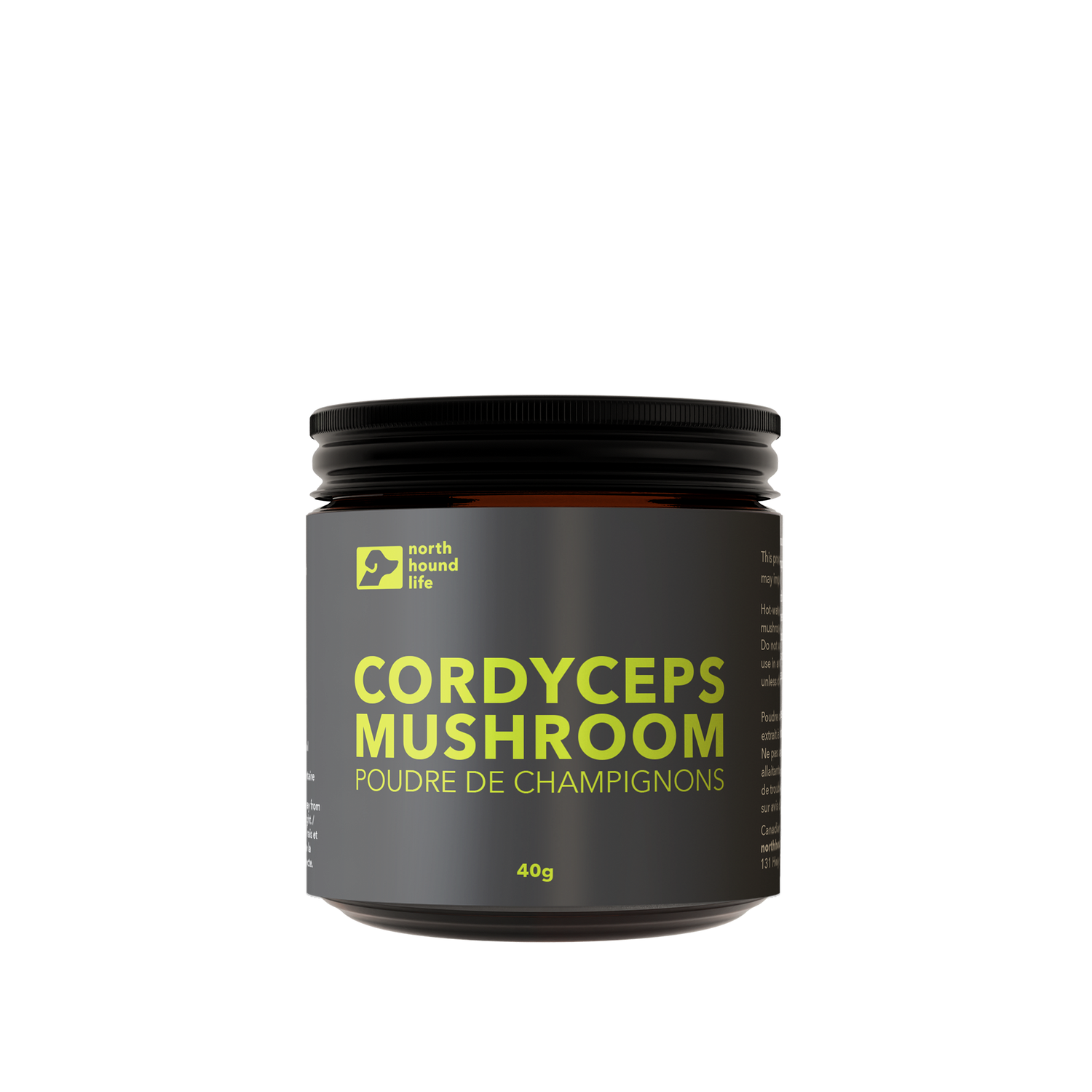 A bottle of North Hound Life Cordyceps Mushroom supplement for dogs, 50 ml.