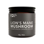 A jar of North Hound Life Lion's Mane Mushroom, with the label indicating it is a 'Champagne Crinère de Lion' and the size is 30g.